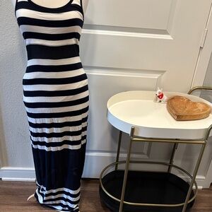 EUC Bailey 44 Black and White Striped Maxi Dress